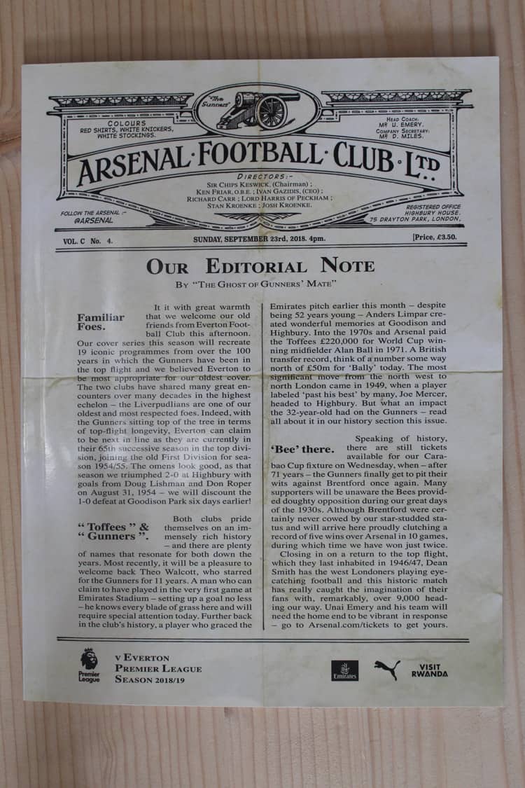 Arsenal FC v Everton FC